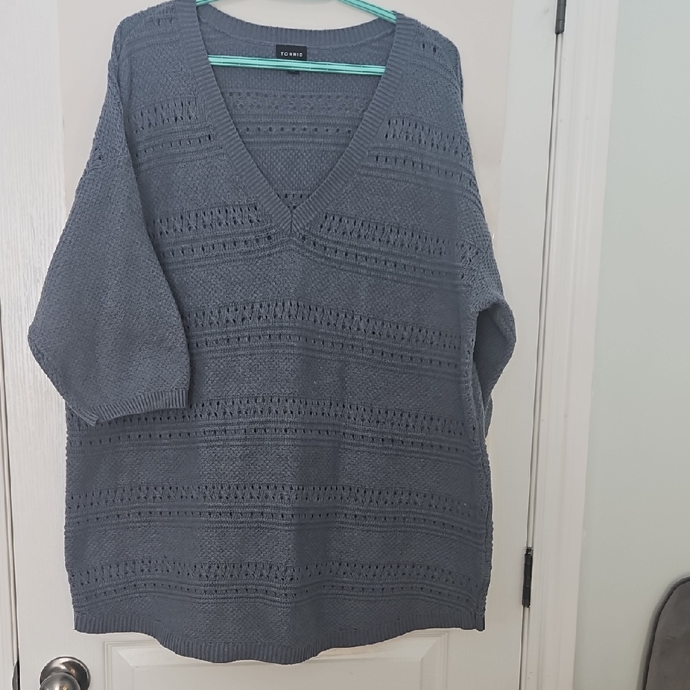 Torrid  3 demin blue shortsleeves  sweater